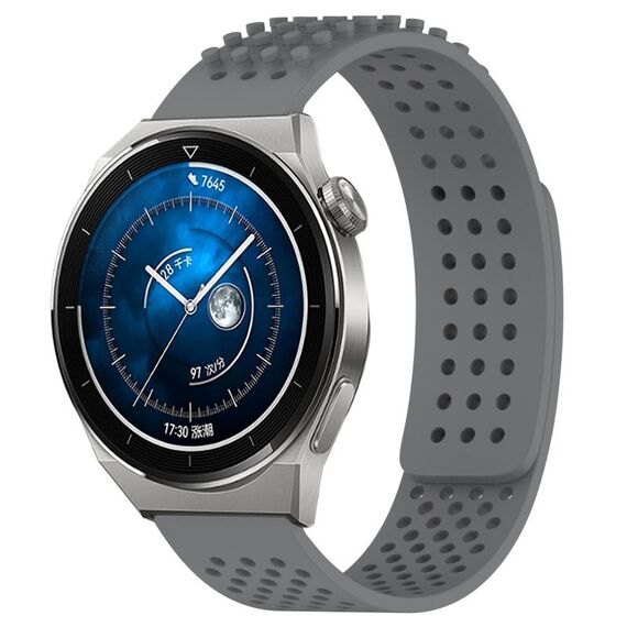 Per Huawei Watch GT3 Pro 43mm Fori 20mm Cinturino in silicone traspirante con punti 3D (grigio)