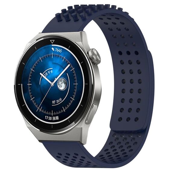 Per Huawei Watch GT3 Pro 43mm 20mm Fori Cinturino in silicone traspirante con punti 3D (blu notte)
