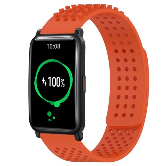 For Honor Watch ES Cinturino in silicone traspirante con punti 3D da 20 mm (arancione)