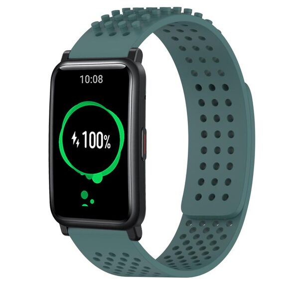 For Honor Watch ES Cinturino in silicone traspirante con punti 3D da 20 mm (verde oliva)