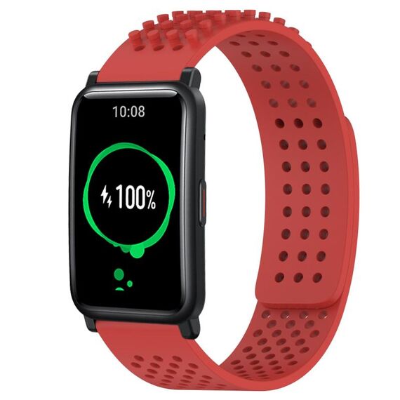 For Honor Watch ES Cinturino in silicone traspirante con punti 3D da 20 mm (rosso)