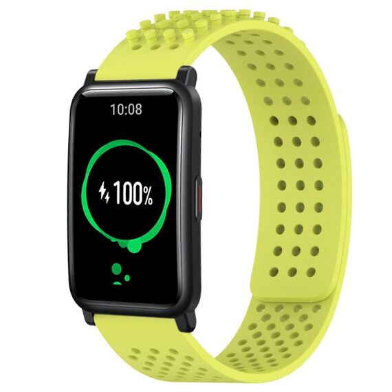 For Honor Watch ES Cinturino in silicone traspirante con punti 3D con fori da 20 mm (verde lime)