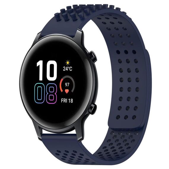 Per Honor MagicWatch2 42mm 20mm Fori Cinturino in silicone traspirante con punti 3D (blu notte)
