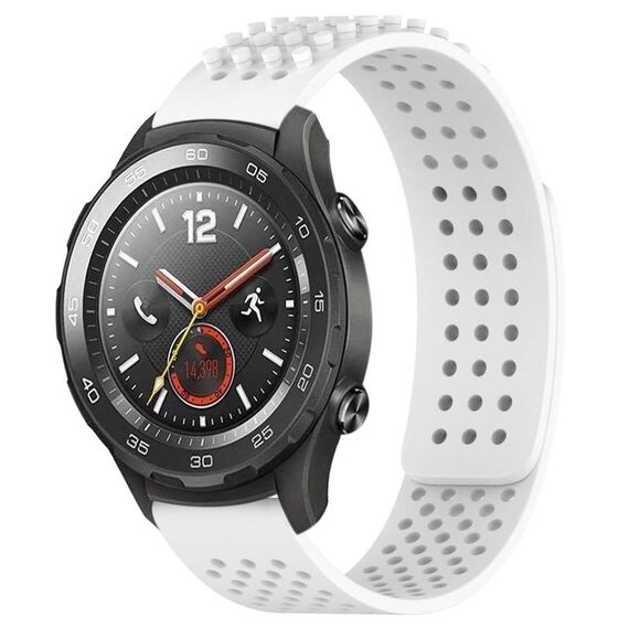 Per Huawei Watch 2 Cinturino in silicone traspirante con punti 3D con fori da 20 mm (bianco)