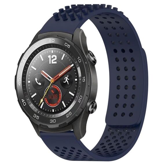 Per Huawei Watch 2 cinturino in silicone traspirante con punti 3D con fori da 20 mm (blu notte)
