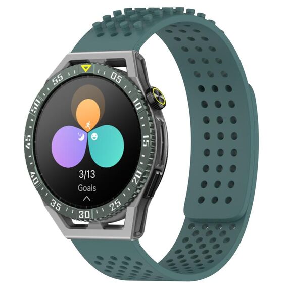 Per Huawei Watch GT3 SE cinturino in silicone traspirante con punti 3D con fori da 22 mm (verde oliva)