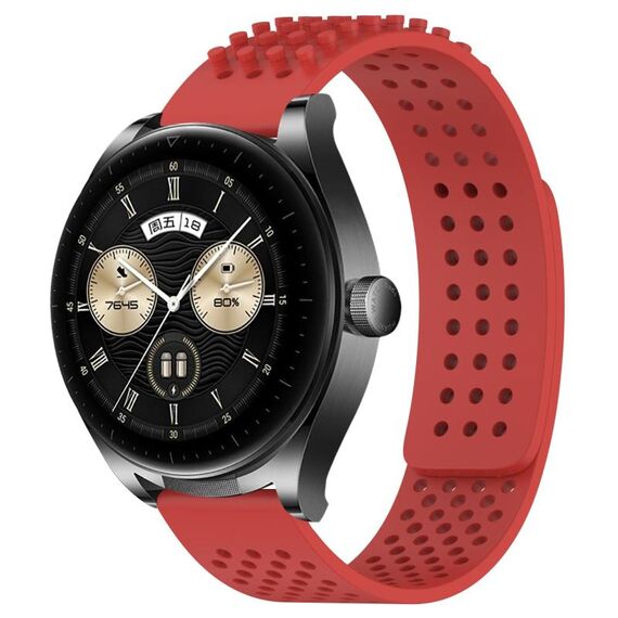 Per Huawei Watch Buds cinturino in silicone traspirante con punti 3D con fori da 22 mm (rosso)