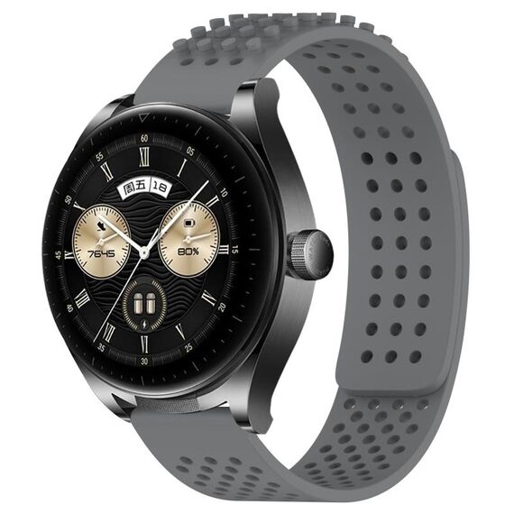 Per Huawei Watch Buds cinturino in silicone traspirante con punti 3D con fori da 22 mm (grigio)