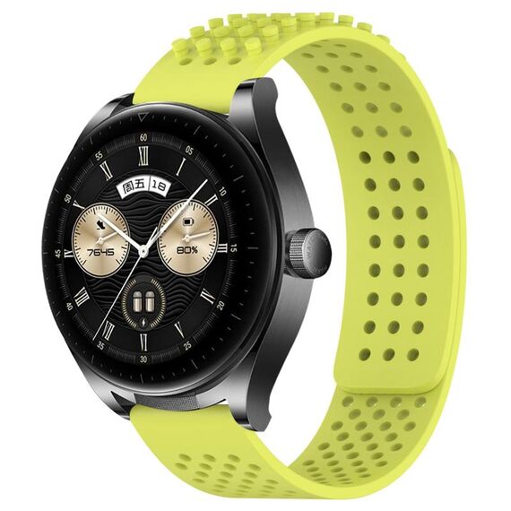 Per Huawei Watch Buds, cinturino in silicone traspirante con punti 3D, fori da 22 mm (verde lime)