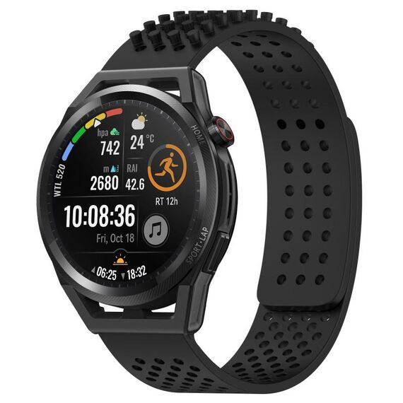 Per Huawei Watch GT Runner cinturino in silicone traspirante con punti 3D con fori da 22 mm (nero)