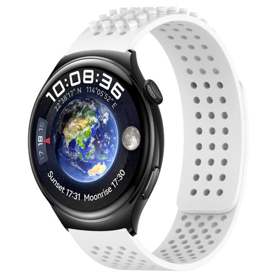 Per Huawei Watch 4 cinturino in silicone traspirante con punti 3D con fori da 22 mm (bianco)