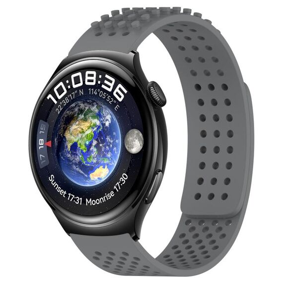 Per Huawei Watch 4 cinturino in silicone traspirante con punti 3D con fori da 22 mm (grigio)