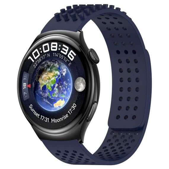 Per Huawei Watch 4 cinturino in silicone traspirante con punti 3D con fori da 22 mm (blu notte)