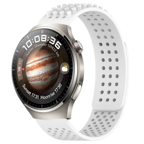 Per Huawei Watch 4 Pro Cinturino in silicone traspirante con punti 3D da 22 mm (bianco)
