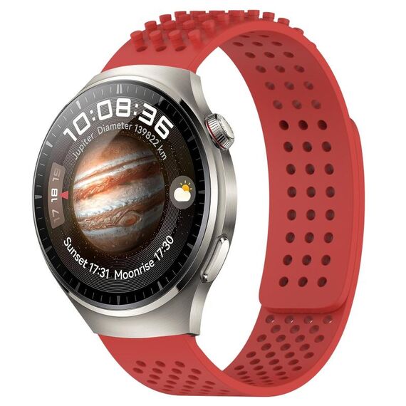 Per Huawei Watch 4 Pro Cinturino in silicone traspirante con punti 3D da 22 mm (rosso)