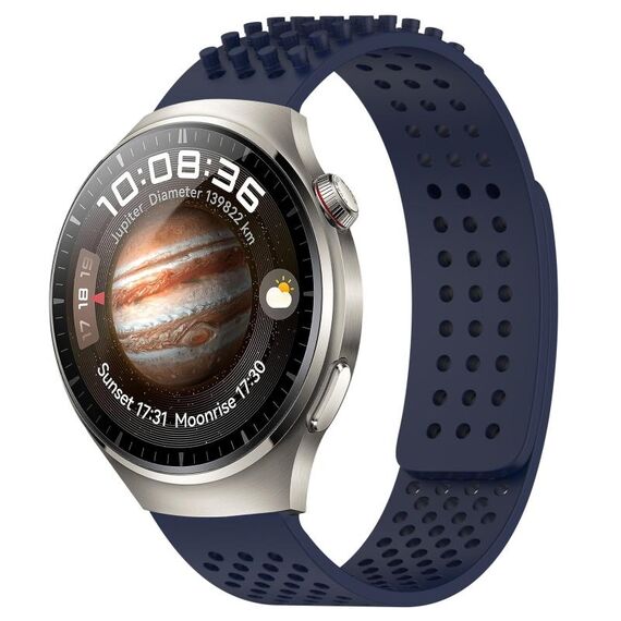 Per Huawei Watch 4 Pro Cinturino in silicone traspirante con punti 3D da 22 mm (blu notte)
