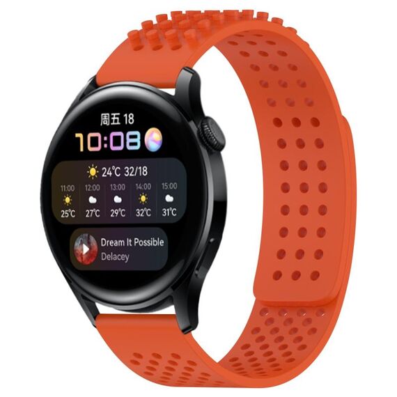 Per Huawei Watch 3 Cinturino in silicone traspirante con punti 3D con fori da 22 mm (arancione)
