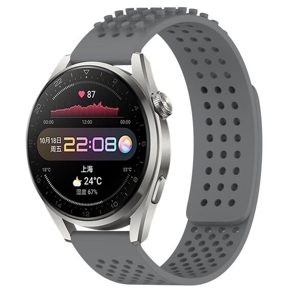 Per Huawei Watch 3 Pro Cinturino in silicone traspirante con punti 3D da 22 mm (grigio)