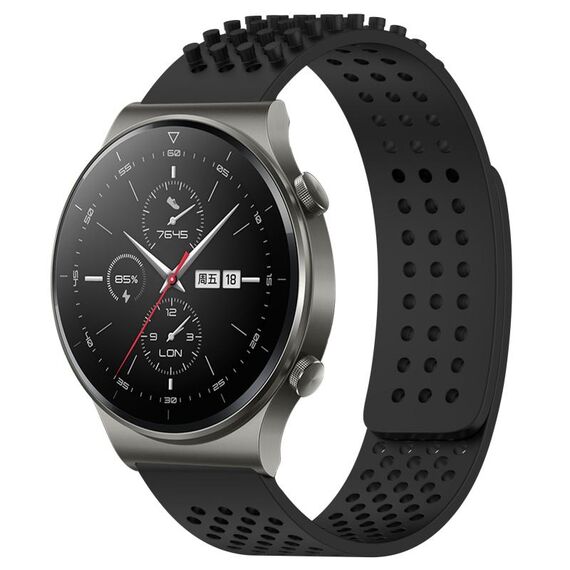 Per Huawei GT2 Pro cinturino in silicone traspirante con fori da 22 mm e puntini 3D (nero)