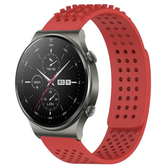 Per Huawei GT2 Pro cinturino in silicone traspirante con fori da 22 mm e puntini 3D (rosso)