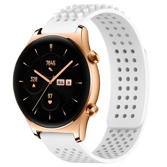 Per Honor Watch GS 3 Fori da 22 mm Cinturino in silicone traspirante con punti 3D (bianco)