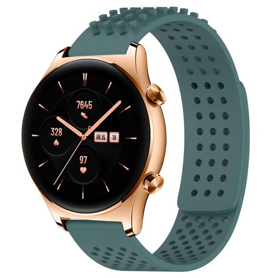 Per Honor Watch GS 3 Cinturino in silicone traspirante con punti 3D con fori da 22 mm (verde oliva)