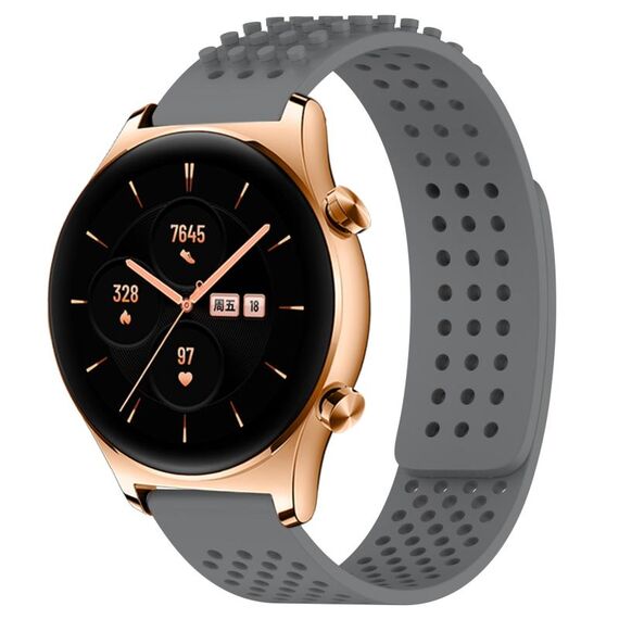 Per Honor Watch GS 3 Fori da 22 mm Cinturino in silicone traspirante con punti 3D (grigio)
