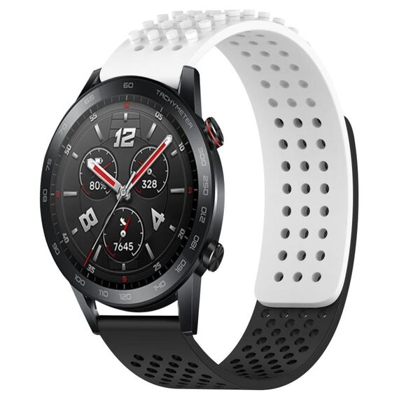 Per Honor Watch GS 3i cinturino in silicone traspirante con punti 3D da 22 mm (bianco + nero)