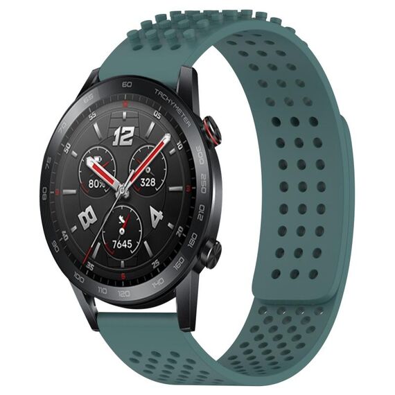 Per Honor Watch GS 3i Cinturino in silicone traspirante con punti 3D con fori da 22 mm (verde oliva)