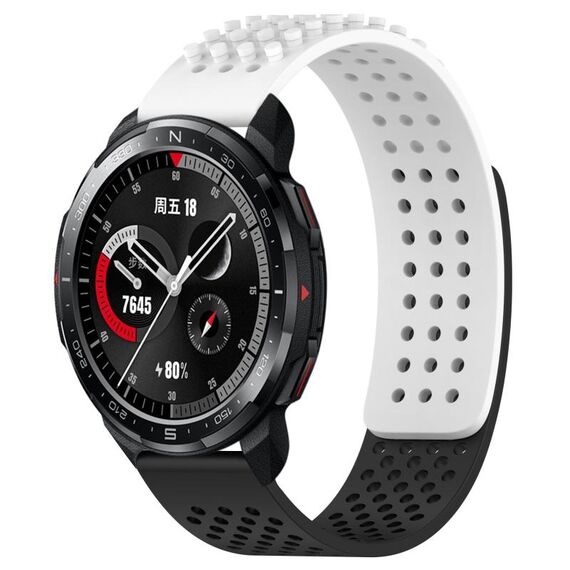 Per Honor Watch GS Pro Cinturino in silicone traspirante con punti 3D da 22 mm (bianco + nero)