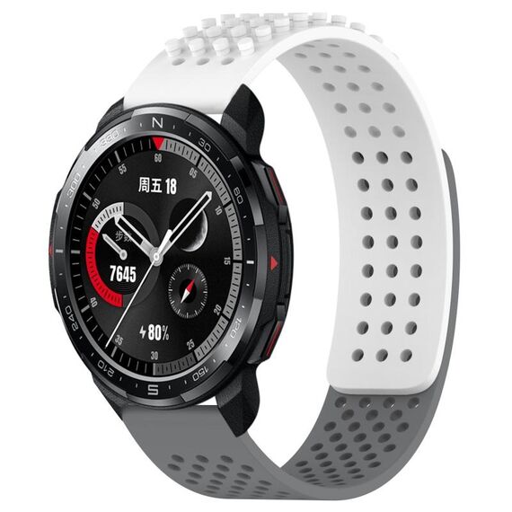 Per Honor Watch GS Pro Cinturino in silicone traspirante con punti 3D da 22 mm (bianco + grigio)