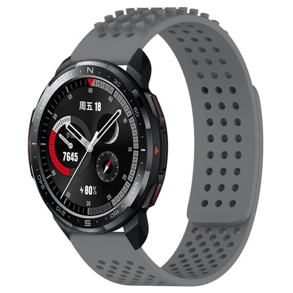 Per Honor Watch GS Pro Cinturino in silicone traspirante con fori da 22 mm e puntini 3D (grigio)