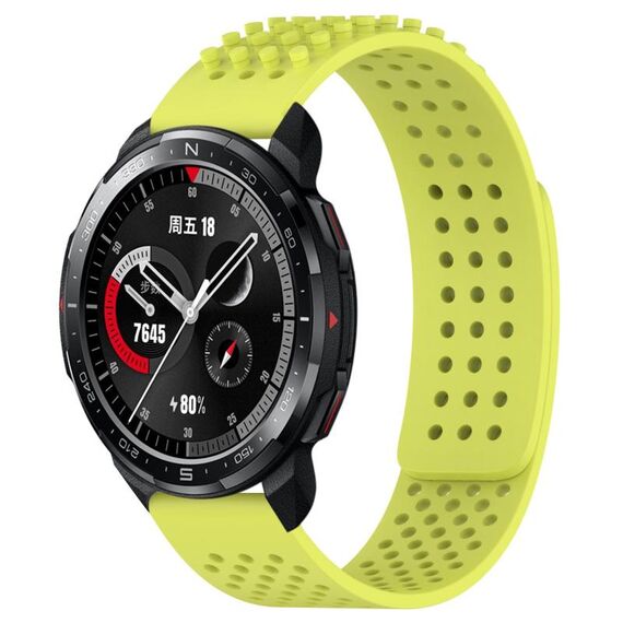 For Honor Watch GS Pro Cinturino in silicone traspirante con punti 3D da 22 mm (verde lime)