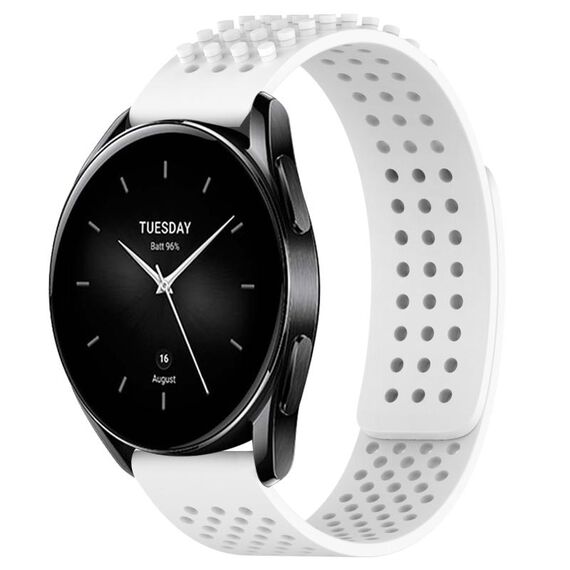 Per Xiaomi Watch S2 42mm 22mm Fori Cinturino in silicone traspirante con punti 3D (bianco)