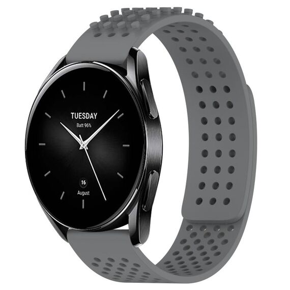 Per Xiaomi Watch S2 42mm 22mm Fori Cinturino in silicone traspirante con punti 3D (grigio)