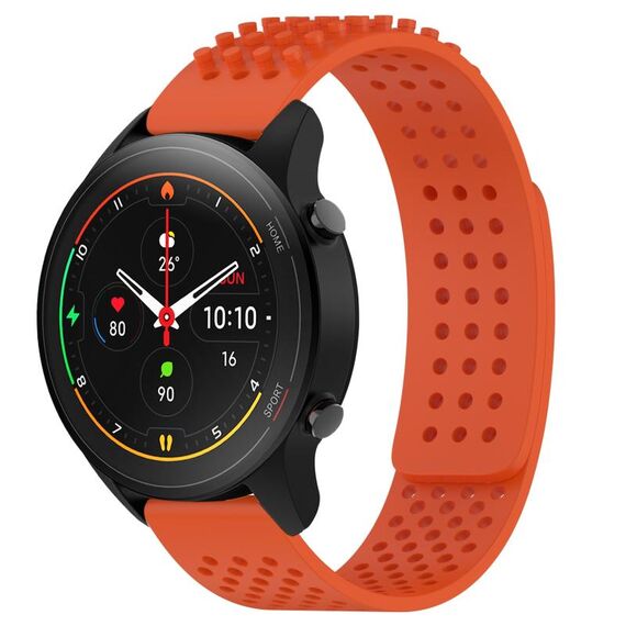 Per Xiaomi MI Watch S1 Pro Cinturino in silicone traspirante con punti 3D da 22 mm (arancione)