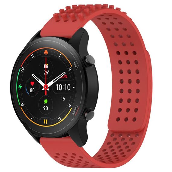 Per Xiaomi MI Watch S1 Pro Cinturino in silicone traspirante con punti 3D da 22 mm (rosso)