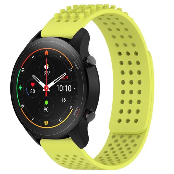 Per Xiaomi MI Watch S1 Pro Cinturino in silicone traspirante con punti 3D da 22 mm (verde lime)