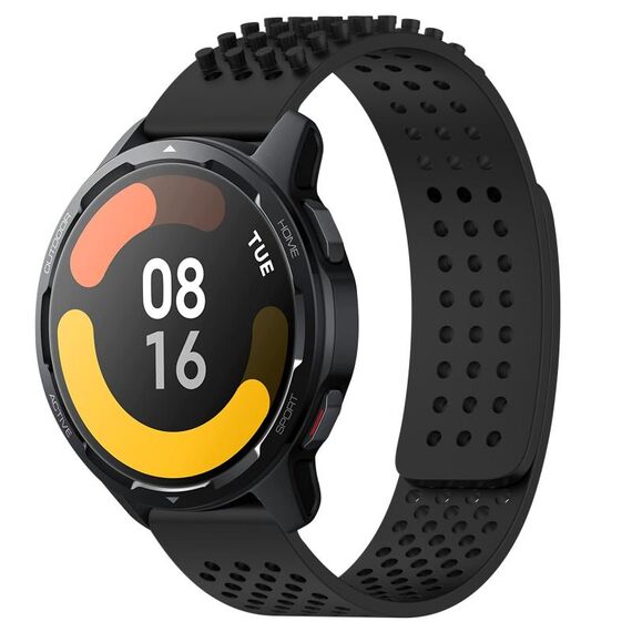 Per Xiaomi Watch S1 Active 22mm Fori Cinturino in silicone traspirante con punti 3D (nero)