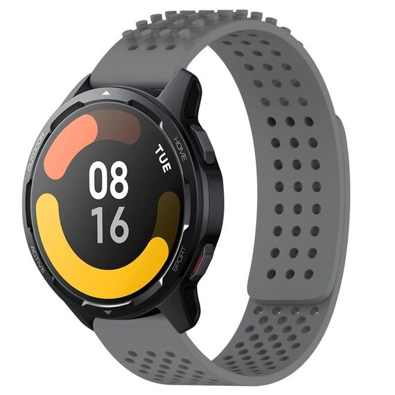 Per Xiaomi Watch S1 Active 22mm Fori Cinturino in silicone traspirante con punti 3D (grigio)