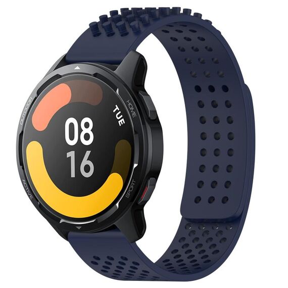 Per Xiaomi Watch S1 Active 22mm Fori Cinturino in silicone traspirante con punti 3D (blu notte)