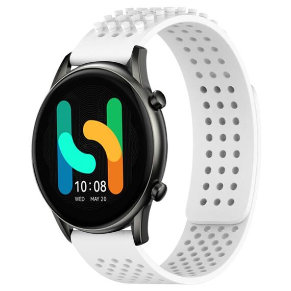 Per Xiaomi Haylou RT2 LS10 cinturino in silicone traspirante con punti 3D con fori da 22 mm (bianco)