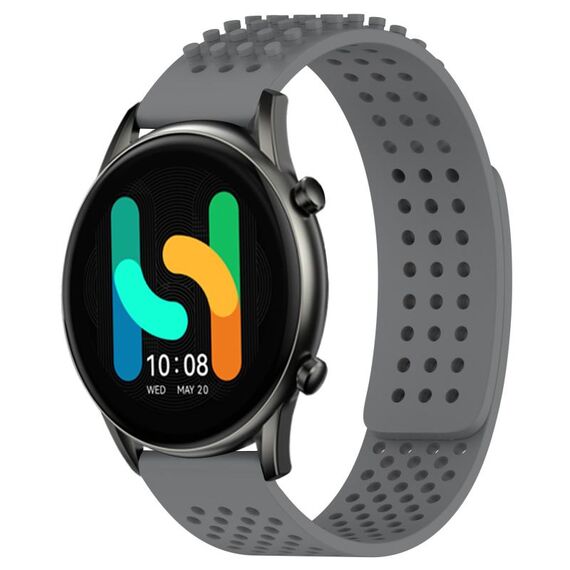Per Xiaomi Haylou RT2 LS10 cinturino in silicone traspirante con fori da 22 mm (grigio)