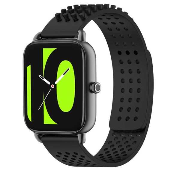 Per Xiaomi Haylou RS4 LS12 cinturino in silicone traspirante con punti 3D con fori da 22 mm (nero)