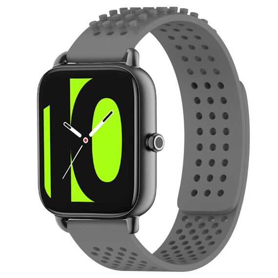 Per Xiaomi Haylou RS4 LS12 cinturino in silicone traspirante con fori da 22 mm (grigio)
