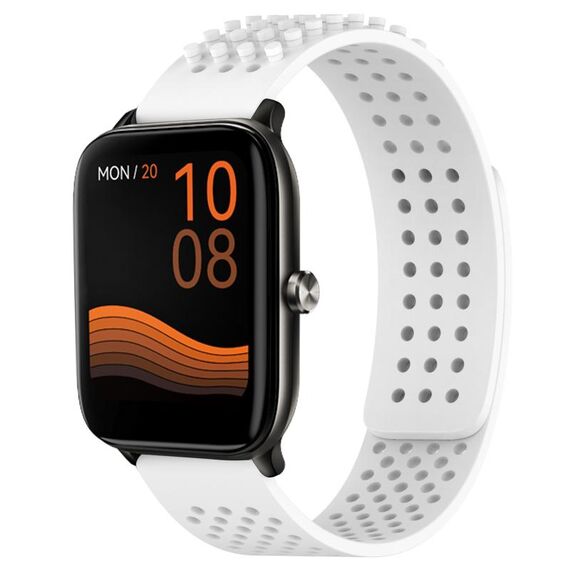 Per Xiaomi Haylou GST LS09B cinturino in silicone traspirante con punti 3D con fori da 22 mm (bianco)