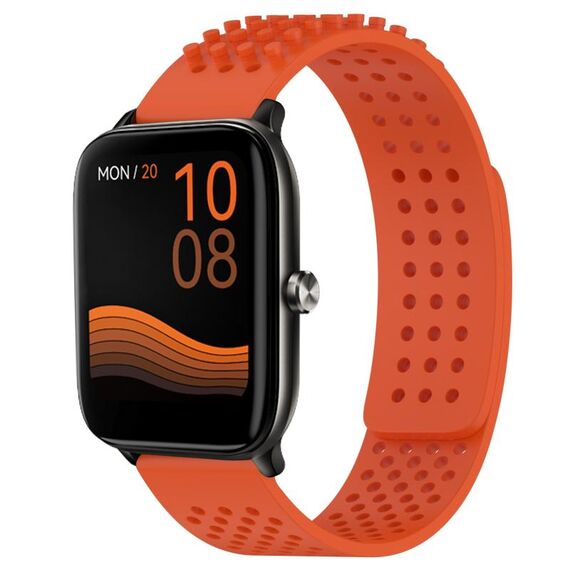 Per Xiaomi Haylou GST LS09B cinturino in silicone traspirante con punti 3D con fori da 22 mm (arancione)