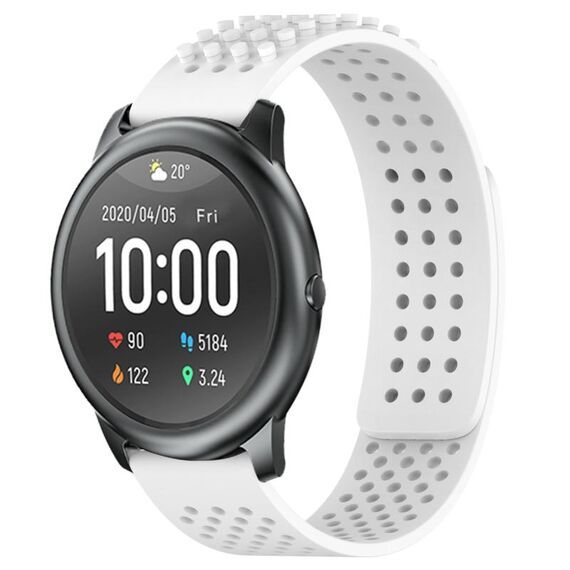 Per Xiaomi Haylou RT LS05S cinturino in silicone traspirante con punti 3D con fori da 22 mm (bianco)