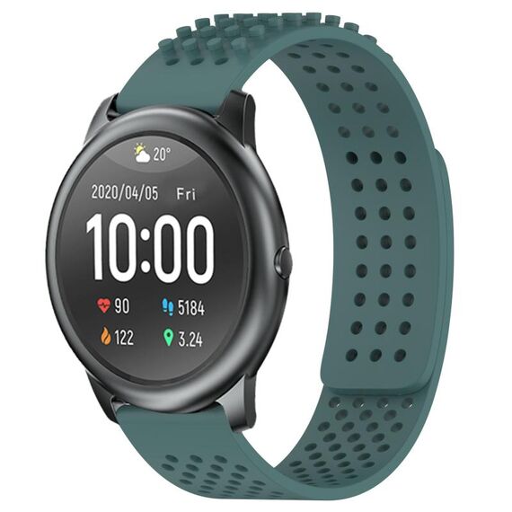 Per Xiaomi Haylou RT LS05S cinturino in silicone traspirante con punti 3D con fori da 22 mm (verde oliva)