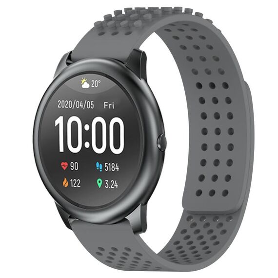 Per Xiaomi Haylou RT LS05S cinturino in silicone traspirante con punti 3D con fori da 22 mm (grigio)